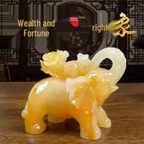Nafu Feng Shui Elephant Ornaments: Wealth-Attracting, Spirit-Warding Décor for Living Room or Entrance Hall. Includes Five Emperor Coins