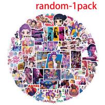 Anime 55/110pcs Kpop Demon Hunters Stickers Cartoon Sticker Huntrix Decorative Stickers for Scrapbook Aesthetic Notebook Gift