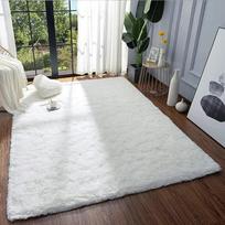 White Silk Wool Rug Pad Bedroom Living Room Children's Room Home Decor Soft and Fluffy Machine Washable Anti-slip 100X200CM