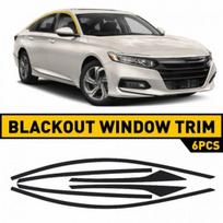 6x Chrome Delete Blackout Window Trims For Honda Accord 2018- Glossy Black A
