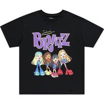 Bratz Ladies Original Dolls Shirt - Yasmin, Cloe, Jade, and Sasha 1990's Vintage Throwback Graphic T-Shirt, Black, Medium S juoda