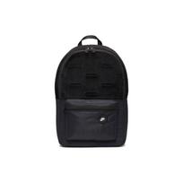 Nike Heritage Velvet Patch Logo Solid Fabric Backpack Unisex Backpack Black DB3892-010 Black