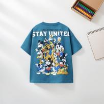 Disney Cartoon Tshirts Summer Kids Clothing Fashion Popular Versatile Short Sleeve Tops Girl Boy T-shirt Casual Round Collar Tee 100