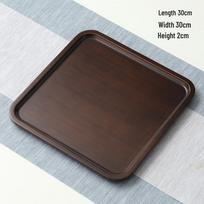 ZISIZ Carved Square Bamboo Wood Serving Trays (Set of 2)