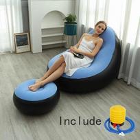 Madinga pripučiama sofa Laisvalaikis sėdmaišis tingus sofos komplektas lauke sulankstomas atlošas lova Pūkuota sėdynė Tatami kėdutė kojoms Miegamojo kėdė dangaus mėlyna spalva