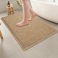 Waffle Bath Mat Boho Bathroom Rugs Non Slip Washable Super Absorbent Quick Dry Mat Floor Carpet Farmhouse Bathroom Decor 43x61cm