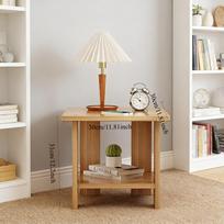 Simple Solid Wood Nightstand, Double-Layer Bedside Table & Sofa Side Table for Modern Bedroom Living Room
