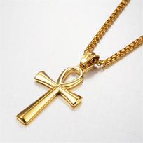 Senovės Egiptas Ankh Kryžiaus Pakabukas Aukso Sidabro Spalvos Nerūdijančio Plieno Amuletas Karoliai Moterims Vyrams Egipto Papuošalai Dovanos 50cm