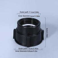 VP 1 vnt. naujas IBC talpos adapteris 75 mm į 60 mm stambaus sriegio jungtys Sodo vandens talpos jungtis