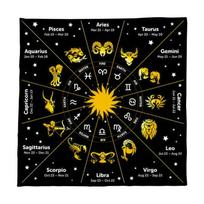Taro Kortų Stalo Dangalas Altoriaus Audinys Astrologija Būrimai Neslystantis Kilimėlis 12 Zodiako Žvaigždžių Stalo Dangalas Gobelenas Namų Dekoras B 60x60cm