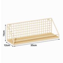 Metal Wood Wall Shelf Open Grid Minimalist Style Floating Wall Shelves Multi-Layer Wall-Mounted Storage Rack Bedroom