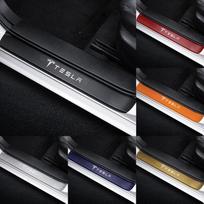 Car Door Sill Carbon Fiber Sticker Threshold Side Anti Scratch Tape For Tesla Model 3 Model S Model X Model Y Roadster Invader