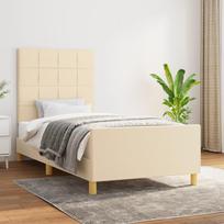 Vidaxl Rama Łóżka Bez Materaca Kremowa 90X200 Cm Tkanina