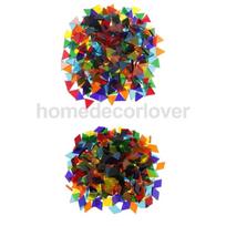 500pcs Assorted Color Clear Triangle Rhombus Glass Mosaic Tiles Pieces for DIY Craft China Mainland
