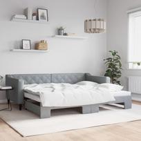 Vidaxl Sofa Rozsuwana, Jasnoszara, 90X200 Cm, Tkanina
