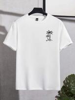 Manfinity Homme Unisex's Letter Printed Slim Fit T-Shirt S