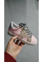 Kids' Star Canvas Shoes: Black & White Shoelaces, New Korean Style with Sequins, Soft Sole, Casual Little Dirty Look. 16 (12cm) rožinė