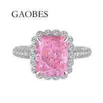 S925 Sterling Silver Ring with High Carbon Diamond, Aquamarine, and Pink, Red, Yellow Stones for Women Size 6 (HK 12-13)