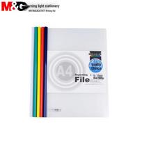 M&G A4 15mm Transparent Slide Binder File Folders, 50-Pack