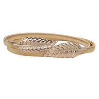 Women's Leaf Waist Belt: Slim Metal & Leather Design for Skirts & Sweaters