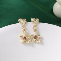 Delicate Crystal CZ Y2K Starfish Drop Earrings for Women Girls Pearl Dangle Earrings Party Birthday Jewelry Gifts