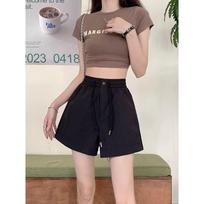 All-match Wide-leg Pants Women's Casual Shorts Summer New High-waisted Small Summer Pants Loose Straight S