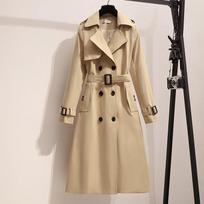 New Autumn and Winter Khaki Medium-length Temperament Slim Long-sleeved Coat for Women S