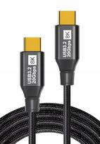 Kabel Usb 3.2 Thunderbolt 3 100W 20Gbps 8K60Hz 4K120Hz Przewód Usb C 2M