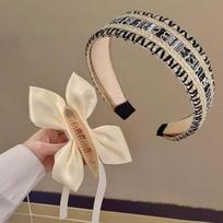 2pcs Wide Side Ribbon Banana Clip Ballet Style Bow Vertical Clip  Ponytail Holder