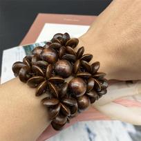 European & American Style Wide Wooden Beaded Bracelet - African Inspired Design