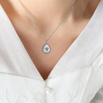 Cartoon Style Cute Water Drop Seashell Crown Pendant Necklace & Versatile Earrings Jewelry Set for Women