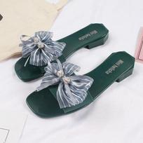 Yuzhihao Women's Butterfly Low-Heel Beach Sandals Size 40