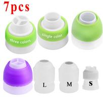 7pcs  Big Size Icing Piping Bag Nozzle Converter Cream Coupler Cake Decorating Tools For Cupcake Fondant Cookie Russian Nozzle 7PCS