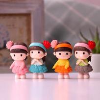 4 PCs Cute Cartoon Girl princess Doll Fairy Garden Ornaments  Flower Girl Ornaments Cake Doll Decorations Home Decoration