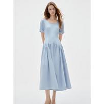 ELLE French Knit Patchwork Slim Dress S