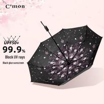 C'mon UPF50+ Floral Three-Fold Sun/Rain Umbrella