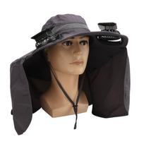Men's Solar Rechargeable Fan Hat, UPF50, Wide Brim, Adjustable