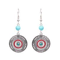 Vintage Ethnic Enamel Drop Oil Round Water Drop Earrings for Women Boho Multilcolor Beads Dangle Earring Female Pendiente Mujer