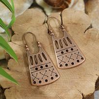 Vintage Ethnic Geometric Brown Drop Earrings for Women Elegant Personality Vacation Casual Daily Earrings Boho Jewelry