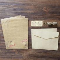 Europe Style Kraft Envelope Letter Paper With Rope Vintage Letter Message Pad Wedding Letter School Stationery Writing Supplies