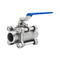 Jinchenchi 304 SS 3-Piece Welded Manual Ball Valve