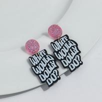 Trendy Letter Square Acrylic Drop Earrings for Women New Personalized Geometric Word Y2K Earring Jewelry Valentine's Day Gifts