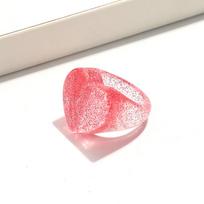 Sweet Glitter Colorful Resin Heart Finger Rings for Women Korean Fashion Chunky Love Acrylic Rings Valentine's Day Jewelry Gift 7 mėlyna