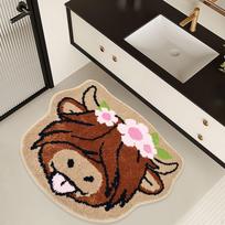 Front Door Rug Bathroom Absorbent Area Cartoon Multipurpose Shower Floor Mat for Bedroom Style A