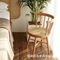 Ins Medžio masyvo valgomojo kėdė Vintage Windsor Chair Net Red Back Vintage baldai Home Stay Rattan