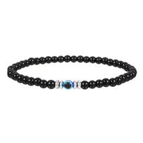 Vyriška 4 mm natūralaus lavos akmens tigro akies karoliukų apyrankė turkiško mėlyno blogos akies apyrankė maldai jogai apyrankės papuošalai Pulsera Hombre