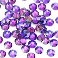 Purple Nail Art Rhinestone Purple Velvet Electroplating Crystal Purple Nail Art Flat Bottom Drill Glass Color Diamond Sticker Drill SS6/2.0-2 pcs