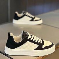2024 Leisure Spring and Autumn Men's Low Top Breathable Sports Shoes Trendy White Lace-Up Design Versatile and Comfortable 40