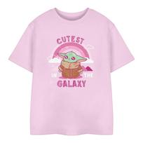 Star Wars: The Mandalorian Childrens/Kids Cutest In The Galaxy Grogu T-Shirt 5-6 Years rožinė