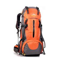 Naujas didelės talpos vandeniui atsparus lauko žygio ir alpinizmo kuprinė 45+5L oranžinė
